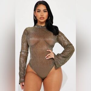 Metallic gold bodysuit